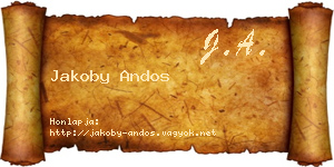 Jakoby Andos névjegykártya